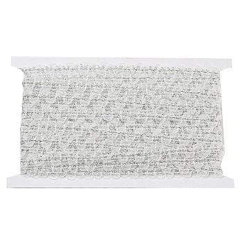 Polyester Lace Trim for Curtain, Home Textile Decor, Silver, White, 1/2 inch(12mm)