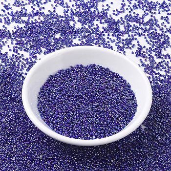 MIYUKI Round Rocailles Beads, Japanese Seed Beads, 11/0, (RR484) Opaque Cobalt AB, 2x1.3mm, Hole: 0.8mm, about 50000pcs/pound