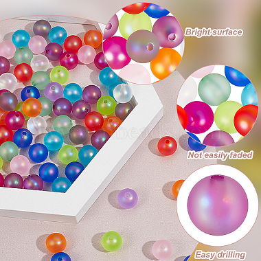 96Pcs 16 Colors Spray Painted Acrylic Beads(OACR-GO0001-01)-5