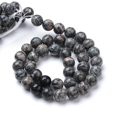 Natural Black Silk Stone/Netstone Bead Strands(G-R412-23-10mm)-2