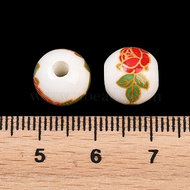 Floral Printed Porcelain Beads(PORC-Q199-10mm-15)-3