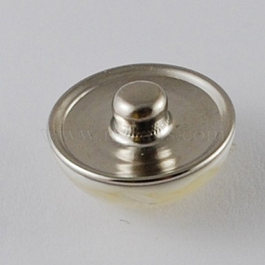 Flat Round Domed Platinum Plated Alloy Resin Jewelry Snap Buttons(X-RESI-R076-1)-2