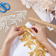 2 Pairs 2 Colors Bamboo Leaf Polyester Computerized Embroidery Cloth Sew on Lace Appliques(PATC-FH0001-06)-3