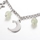 Moon & Star Stainless Steel Gemstone Charm Bracelets(BJEW-JB01935)-3