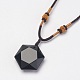 Natural Obsidian Pendant Necklaces(X-NJEW-P157-08)-2