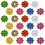 24Pcs 8 Colors Computerized Embroidery Cloth Self Adhesive Patches, Stick On Patch, Costume Accessories, Appliques, Flower, Mixed Color, 75x1.5mm, 3pcs/color(PATC-FG0002-57)