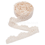 5 Yards Shell Shaped Cotton Hollow Flower Lace Trim, Garment Accessories, Old Lace, 1-3/8 inch(34mm)(SRIB-MA0001-01)