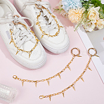 4Pcs Alloy Boot Strap Chains, with Alloy Spring Gate Rings, Rivet, Golden, 260mm(HJEW-UN00064)