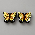 Butterfly Silicone Beads, Gold, 20.5x25x8mm, Hole: 2.8mm(SIL-CJC0012-02)
