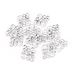 Tibetan Style Links connectors, Lead Free, Chinese knot, Antique Silver, Antique Silver,22x18.5x1mm, Hole: 2.5mm(X-TIBE-4876-AS-RS)