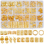 DIY Alloy Hair Dreadlocks Braiding Kits, Hair Coil Cuffs Beads, for Hair Styling, Golden, 10~18x1.5~12mm, Inner Diameter: 7~12mm(DIY-WH20010-18G)