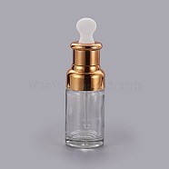 50ml Glass Essential Oil Bottles, with Gold Cap and teardrop,per, Clear, 124mm, Capacity: about 50ml(1.69 fl. oz)(X-MRMJ-WH0056-13)