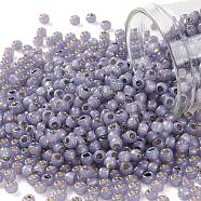 TOHO Round Seed Beads, Japanese Seed Beads, (PF2124) PermaFinish Lilac Opal Silver Lined, 11/0, 2.2mm, Hole: 0.8mm, about 1103pcs/10g(X-SEED-TR11-PF2124)