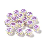 Opaque Acrylic Beads, with Enamel, Medium Purple, 14~15x18~20x18~20mm, Hole: 2~3mm(ACRC-H001-01I)