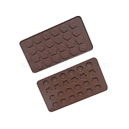 24-Cavity Silicone 4 Styles Flower Wax Melt Molds, For DIY Wax Seal Beads Craft Making, Rectangle, Coconut Brown, 210x115mm(STAM-PW0003-29)