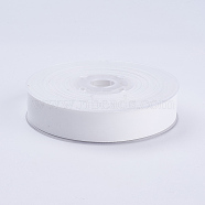 (Holiday Stock-Up Sale)Double Face Matte Satin Ribbon, Polyester Satin Ribbon, White, (3/4 inch)19mm, 100yards/roll(91.44m/roll)(SRIB-A013-19mm-000)