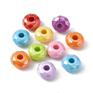 Opaque Acrylic European Beads, Large Hole Beads, Rondelle, Mixed Color, 14.5x8mm, Hole: 4.5mm(FIND-CJC0003-54B)