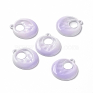 Gradient Spray Painted Alloy Pendants, Flat Round, Lilac, 23.5x21.5x3mm, Hole: 1.8mm(FIND-E026-01)