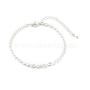 304 Stainless Steel Cable Chains Bracelets, Silver, 7-1/4 inch(18.5cm)(BJEW-JB06334)
