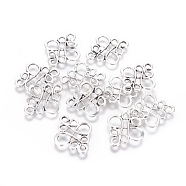 Tibetan Style Links connectors, Lead Free, Chinese knot, Antique Silver, Antique Silver,22x18.5x1mm, Hole: 2.5mm(X-TIBE-4876-AS-RS)