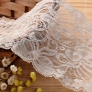 Lace Trim Nylon Ribbon for Jewelry Making, White, 5 inch(125mm), about 30yards/roll(27.432m/roll)(ORIB-L005-14)