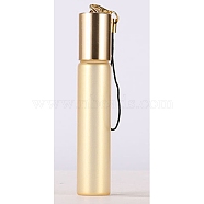 Glass Aromatherapy Refillable Bottle, Roller Ball Bottles, with Aluminium Oxide Cover & PP Plug, Column, Light Yellow, 1.6x8.7cm, Capacity: 10ml(0.34fl. oz)(MRMJ-WH0073-04B-C)
