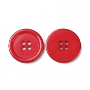 Resin Buttons, Dyed, Flat Round, Red, 30x3mm, Hole: 3mm, 98pcs/bag(RESI-D030-30mm-03)
