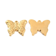 Ion Plating(IP) 304 Stainless Steel Pendants, Butterfly Charm, Real 18K Gold Plated, 21x26.5x3mm, Hole: 1.6mm(STAS-D051-18G)