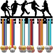 Acrylic Medal Holder, Medal Display Hanger Rack, Medal Holder Frame, with Standoff Pins, Football, 130x290x10mm, Hole: 8mm(AJEW-WH0296-126)