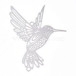 201 Stainless Steel Connector Charms, Bird Links, Stainless Steel Color, 72.5x62x0.3mm, Hole: 2.5mm(STAS-N103-205P)