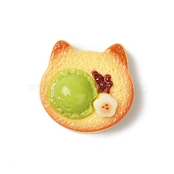 Cute Opaque Resin Cabochons, Imitation Cookies, Cat Shape, 21x21.5x10mm(RESI-G106-02E)