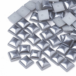 ABS Plastic Imitation Pearl Cabochons, Square, Gray, 6x6x3.5mm, about 5000pcs/bag(SACR-R748-6x6mm-Z41)