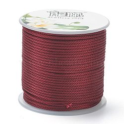 Polyester Braided Cords, for Jewelry Making Beading Crafting, Dark Red, 1.5mm, about 21.87 yards(20m)/roll(OCOR-I006-A05-29)