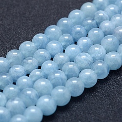 Natural Aquamarine Beads Strands, Grade A+, Round, 6mm, Hole: 1mm, about 67pcs/strand, 15.7 inch(40cm)(G-P342-10-6mm-A+)