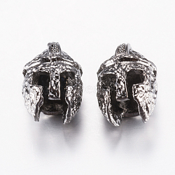 Tibetan Style Alloy Beads, Gladiator Helmet, Gunmetal, 13.5x9.5x9mm, Hole: 2mm(PALLOY-F200-10B)