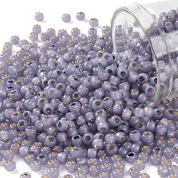 TOHO Round Seed Beads, Japanese Seed Beads, (PF2124) PermaFinish Lilac Opal Silver Lined, 11/0, 2.2mm, Hole: 0.8mm, about 1103pcs/10g