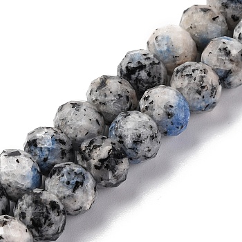 Natural K2 Stone Beads Strands, Faceted, Rondelle, 8x6mm, Hole: 1mm, about 63~64pcs/strand, 14.96''~15.35''(38~39cm)