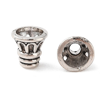 Tibetan Style Alloy Bead Cone, Cadmium Free & Lead Free, Turriform , Antique Silver, 7.5x7mm, Hole: 1.9mm, about 2380pcs/1000g