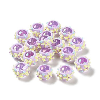 Opaque Acrylic Beads, with Enamel, Medium Purple, 14~15x18~20x18~20mm, Hole: 2~3mm