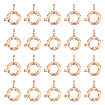 Ion Plating(IP) 20Pcs 304 Stainless Steel Smooth Surface Spring Ring Clasps, Rose Gold, 6x1.5mm, Hole: 1.8mm