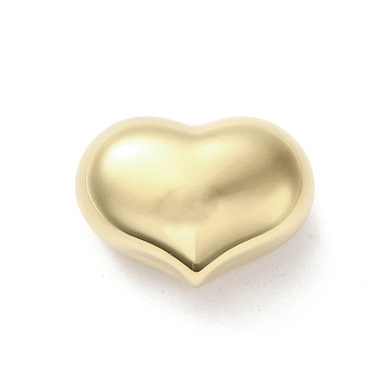 304 Stainless Steel Beads, Heart, Real 14K Gold Plated, 22x30x15mm, Hole: 2.5mm