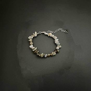 Natural Feldspar Chip Beaded Bracelets for Women