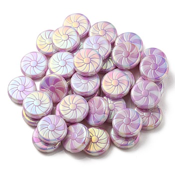 UV Plating Opaque Acrylic Beads, Lollipop, Lavender, 23x7mm, Hole: 2.5mm