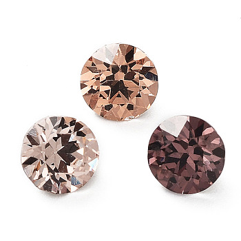 Glass Rhinestone Cabochons, Point Back & Back Plated, Faceted, Diamond, Mixed Color, 6x4.50mm