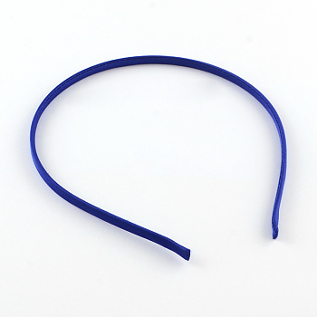 Hair Accessories Iron Hair Band Findings, Covered with Cloth, Midnight Blue, 120~128mm