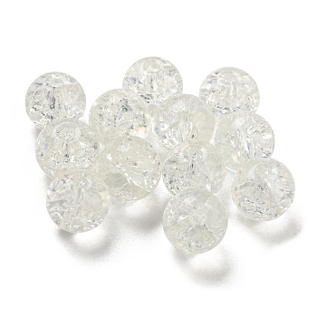 Transparent Spray Painting Crackle Glass Beads, Round, Clear, 8mm, Hole: 1.6mm, 300pcs/bag