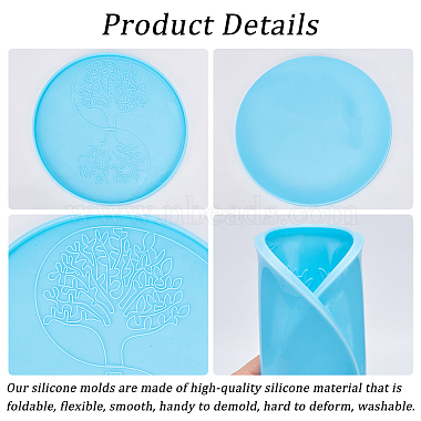 DIY Laser Effect Tai Ji & Tree of Life Pattern Display Decoration Silicone Molds(SIL-WH0014-34A)-4