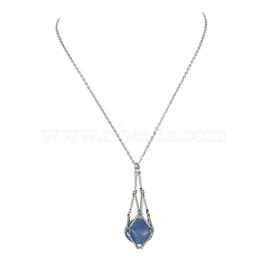 304 Stainless Steel Macrame Pouch Empty Stone Holder for Pendant Necklaces Making(NJEW-JN04384-01)-2