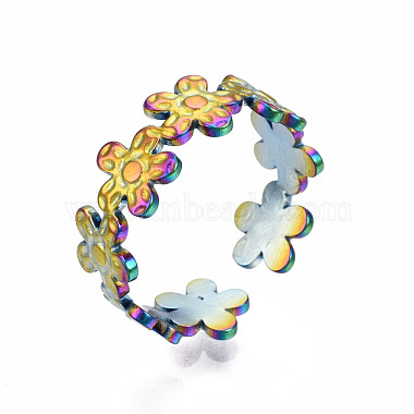 Цветочные манжеты кольца(RJEW-N038-007)-4