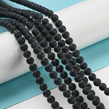 Évaluer un brins de perles d'agate noire naturelle(G447-2)-4